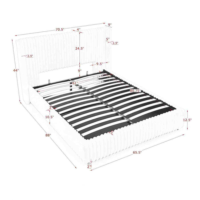 Functional Vertical Striped Bed With Gas Lift Storage