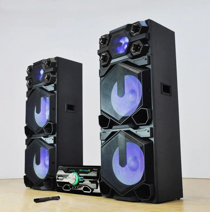Massive Pair Of Double 15" Speakers System - Black