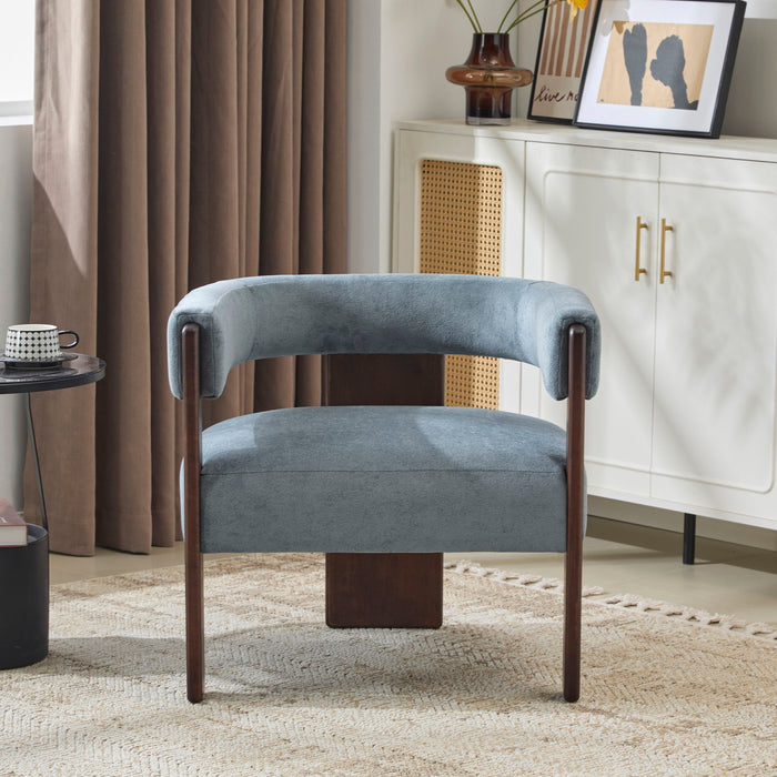 Modern Upholstered Accent Arm Chair With Barrel Back Design
