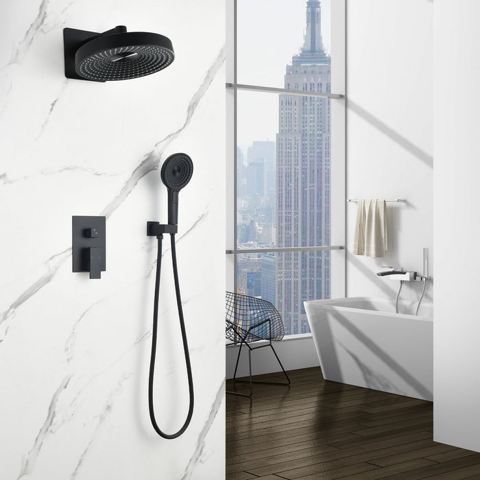 Concealed Shower System 2 Function Set With Control Valve - Matte Black