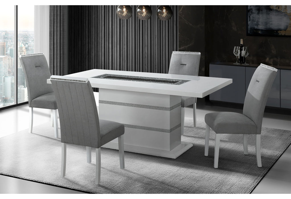 Monaco - 9 Piece Dining Room Set (Square Bar Table And 8 Bar Stools) - White