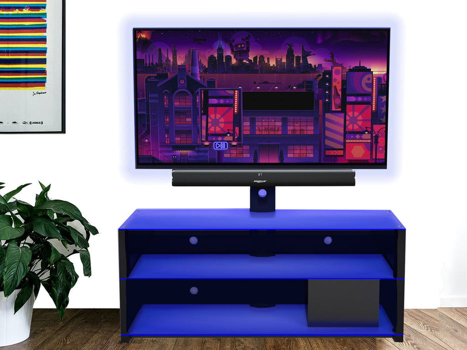 Glass TV Stand For 65" TV - Blue