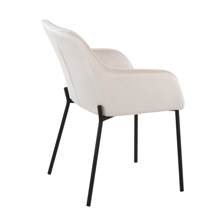 Daniella - Contemporary Dining Chair (Set of 2) - Cream - Velvet