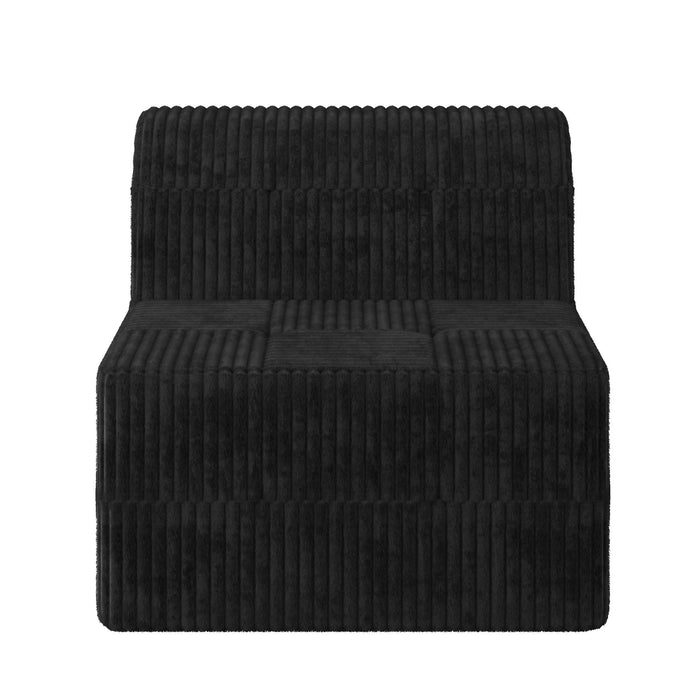 Modern Minimalist Corduroy Sleeper Sofa, Compressed Sectional Single Seat