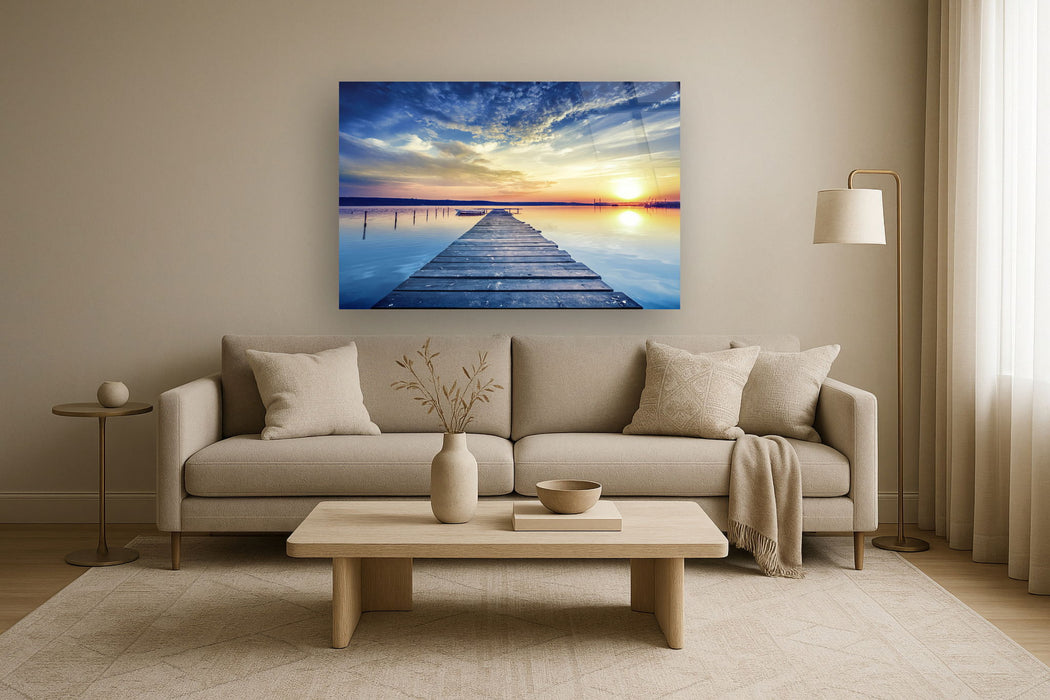 Floating Tempered Glass With Foil Sunset - Black