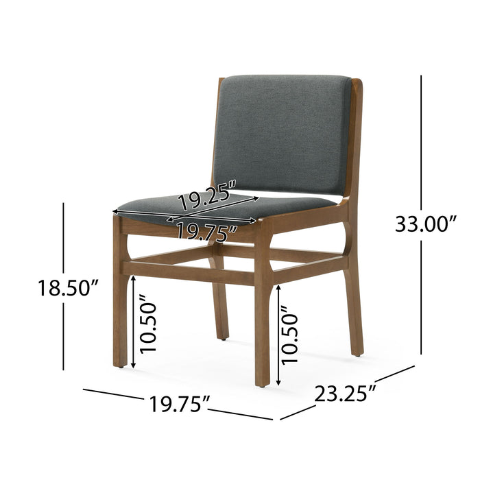 Contemporary Dining Chair Set Upholstered Fabric With Rubberwood Frame