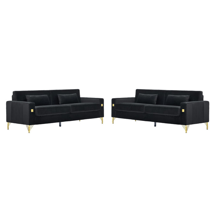 2 Pieces Sofa Sofa Set With Removable Cushions For Home Apartment