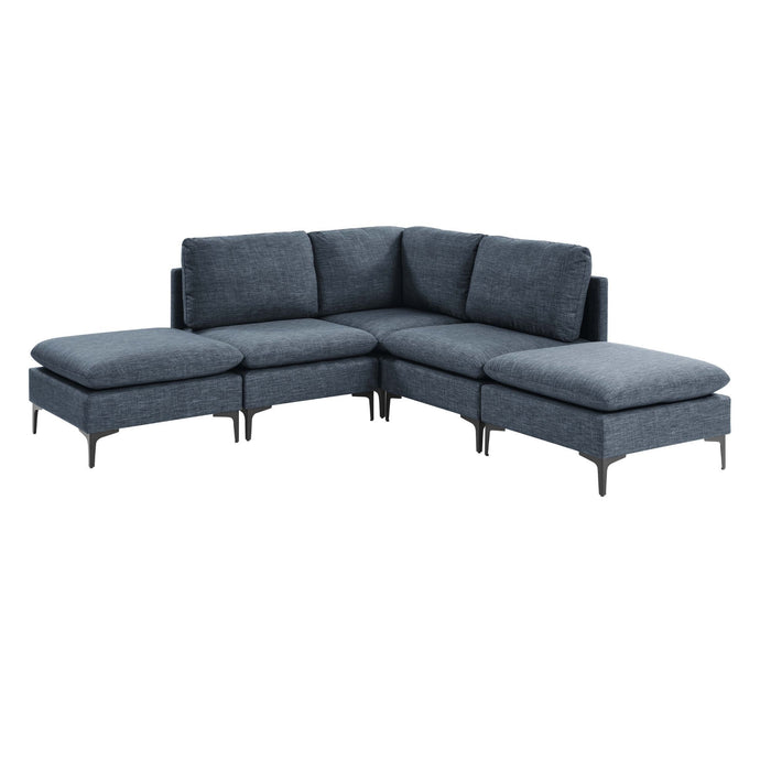 Upholstered Modular Sectional With Tall Legs, Medium Firm Seat