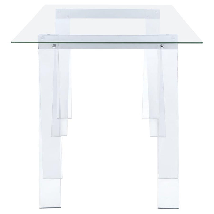 Amaturo - Glass Top Acrylic Writing Desk - Clear
