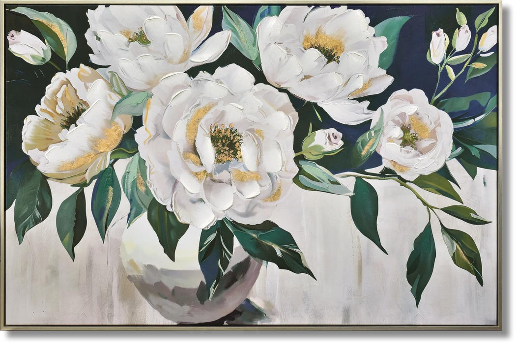 Ivory Bloomscape - 32" x 47" Framed Wall Art