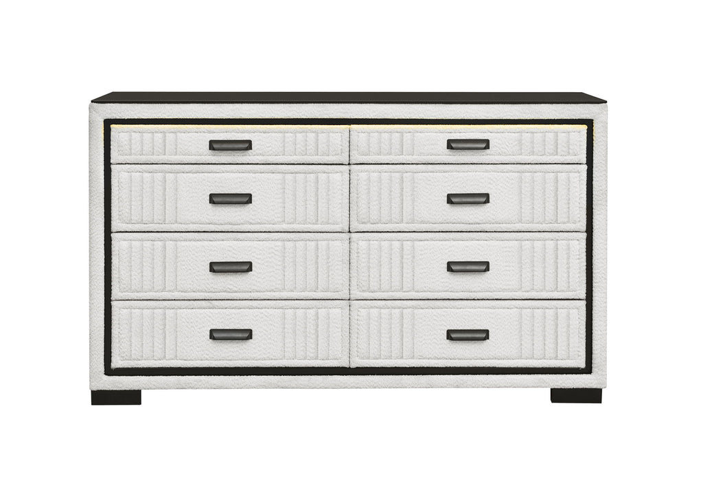 Isabella - Dresser With LED - Black / White