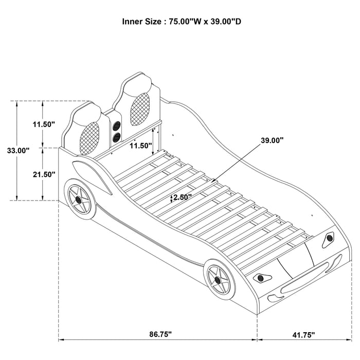 Solana - Race Car Bed With Underglow Lights