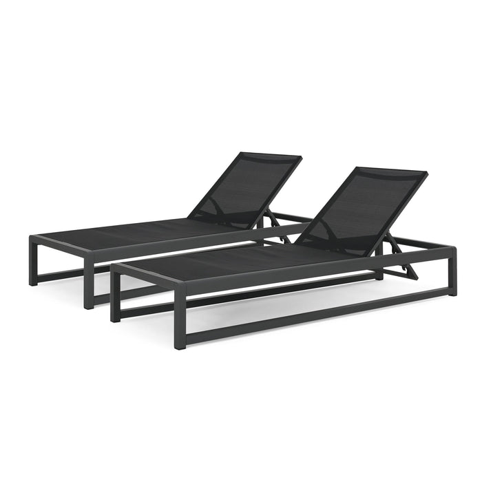 Outdoor Nylon Mesh Chaise Lounge, (Set of 2)