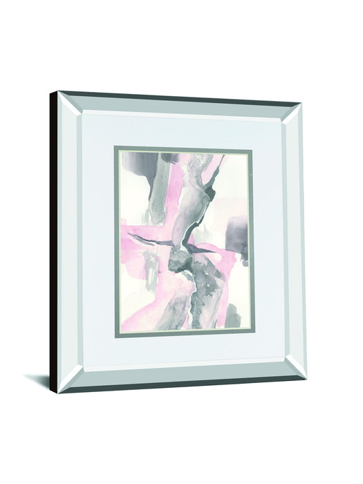 Blushing Grey I By Chris Paschke Mirrored Frame - Pink