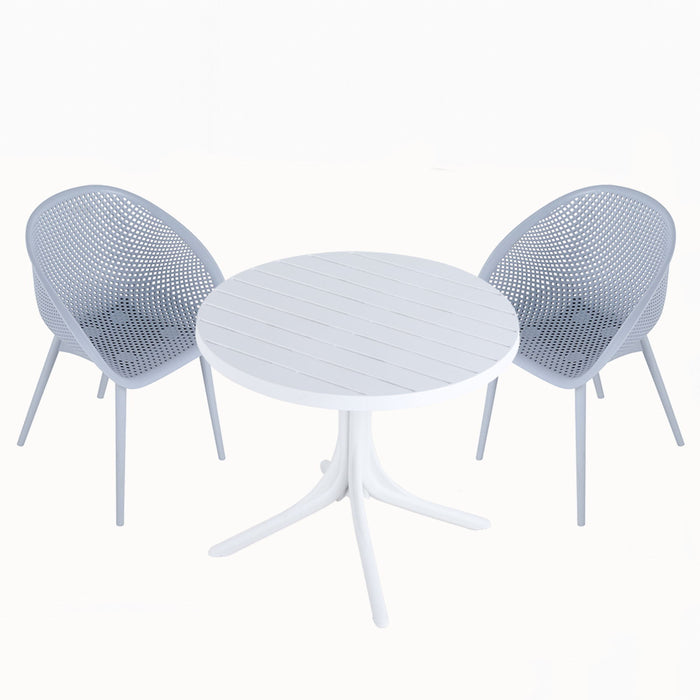 Modern Lounge Chair Set With Round Table