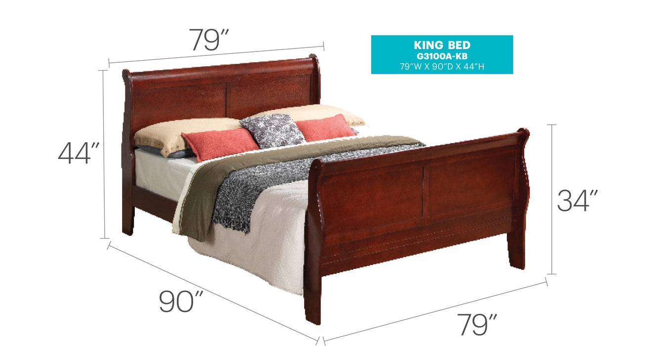 Panel Sleigh Bed