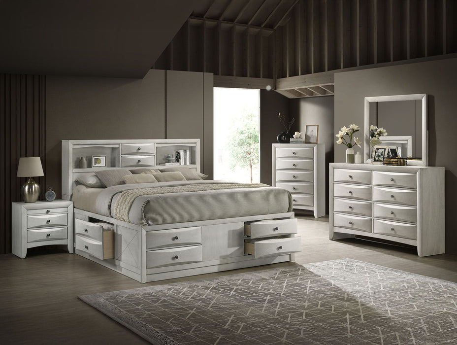 Emily - King 5 Piece Bedroom Set - White