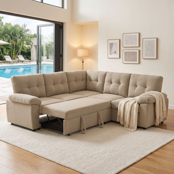 Convertible Sectional Sofa Bed & Pull Out Sleeper And Storage