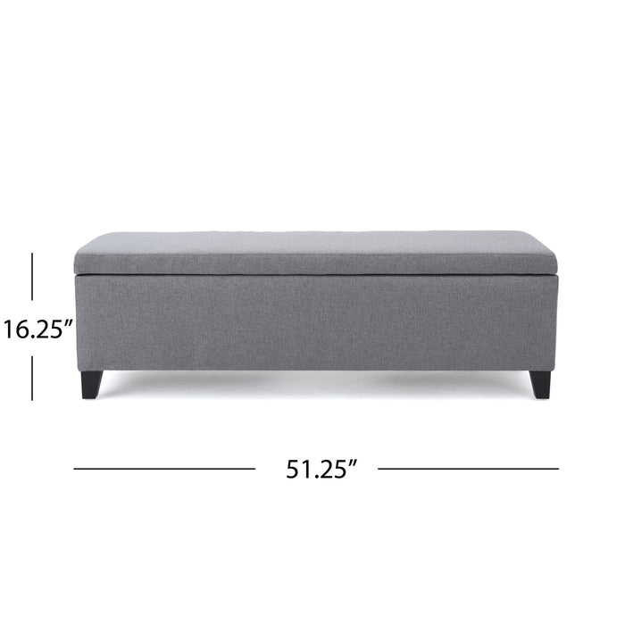 Contemporary Storage Ottoman Bench With Polyester Upholstery