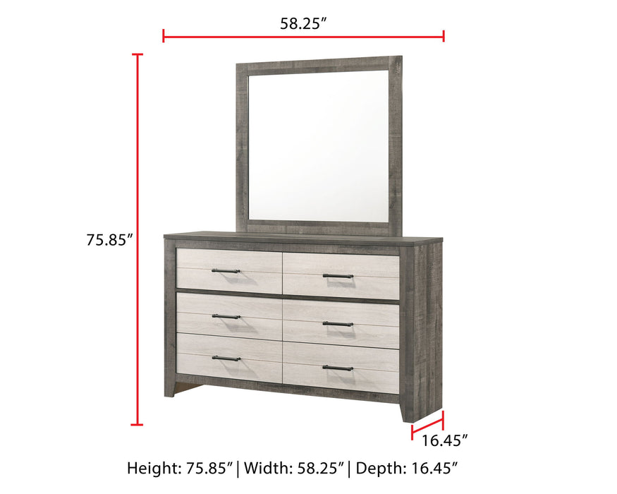 Rhett - Dresser & Mirror - Chalk / Gray