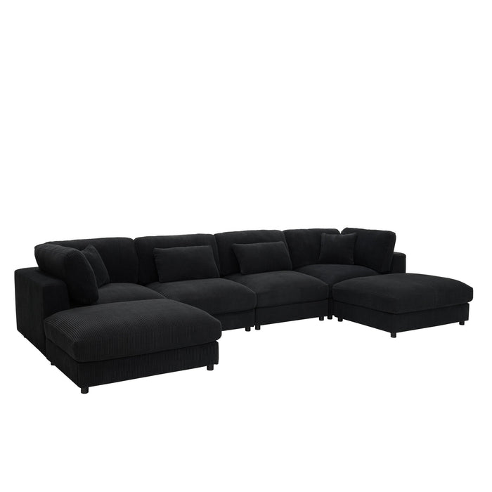 Upholstered Modular Sectional & Custom Configuration And Toss Pillows