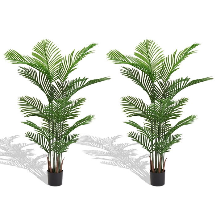 Simulate Plastic Flower Boxes With Leaves For Outdoor Home Decor (Set of 2) - Green