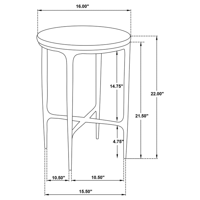 Prussia - Round Side Table - White Marble