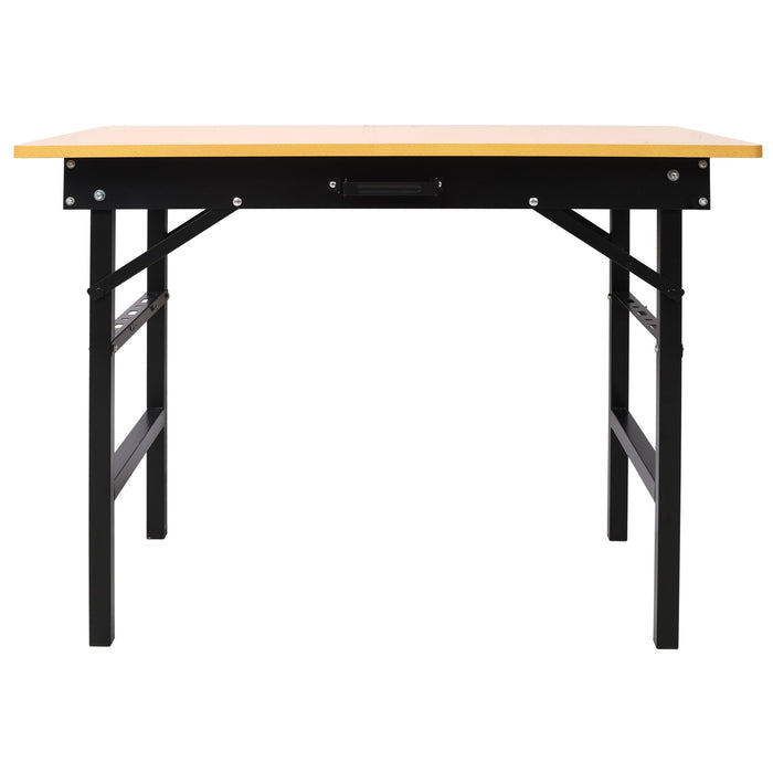Portable Folding Work Table With Measuring Tape And Angle Finder Steel - Black