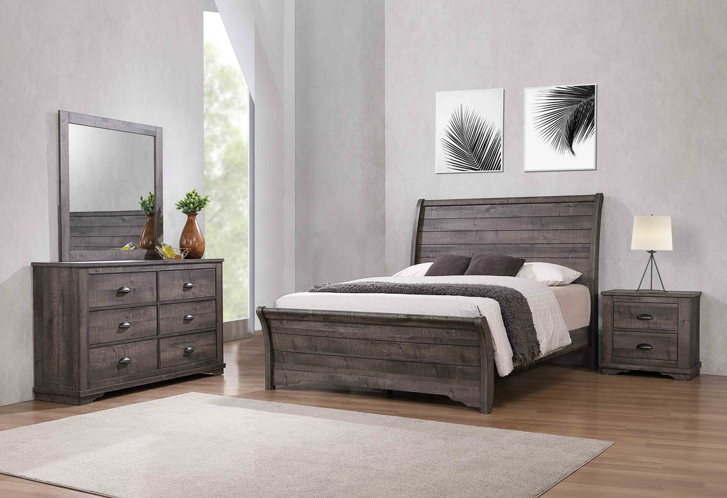 Coralee - King 4 Piece Bedroom Set - Dark Gray