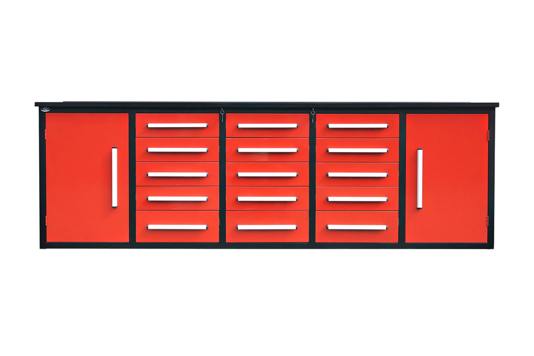Storage Cabinet With Work Bench (15 Drawers And 2 Cabinets)