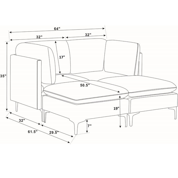 Upholstered Modular Sectional & Tall Legs