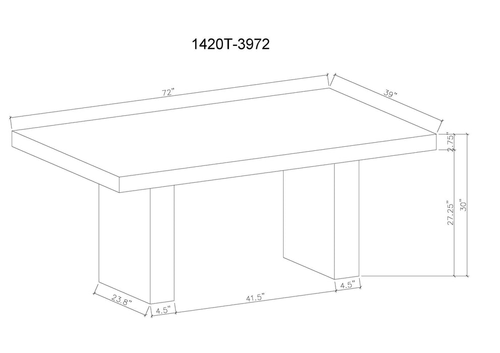 Vega - 5 Piece Dining Room Set - White / Gray