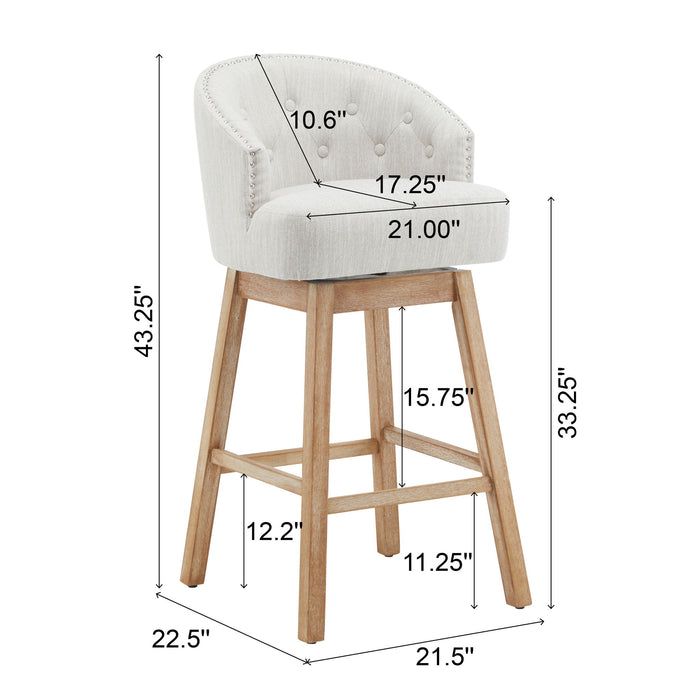 360 Degree Rotation Swivel Counter Stools (Set of 2)