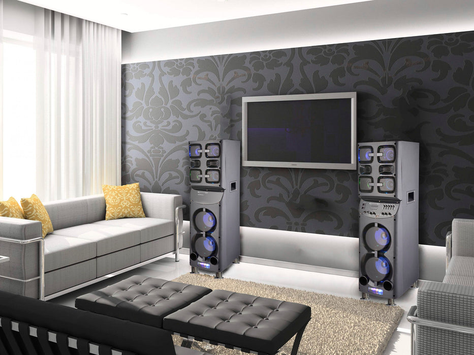 Pair Of Bluetooth Speakers 3000 Watts - Dark Gray