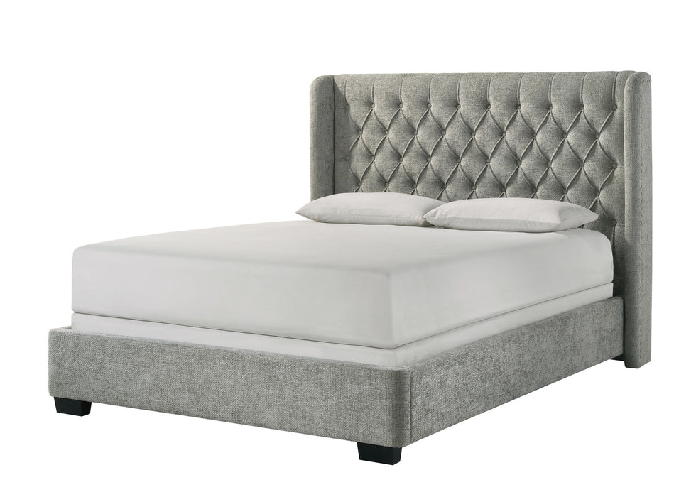 Daphne - Queen Bed - Light Gray Tweed