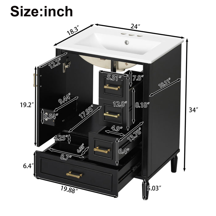 Traditional Bathroom Vanity Set With Soft Close Doors