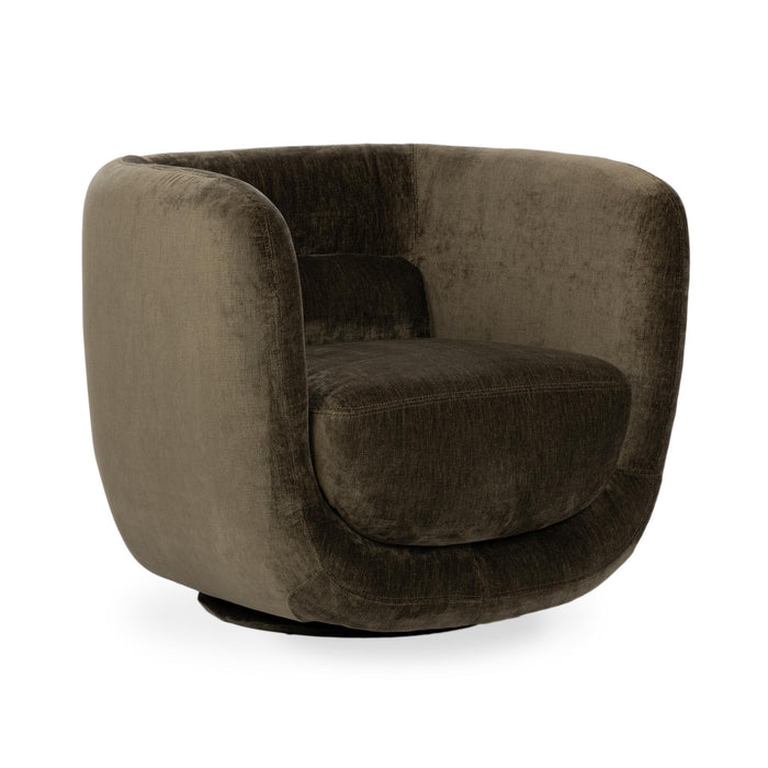 Nico - Upholstered Swivel Chair - Olive Green