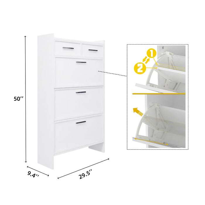 3 Doors Shoe Cabinet With 2 Drawers