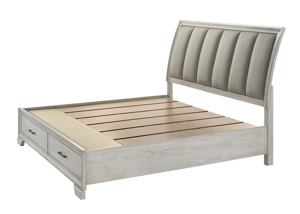 Jaymes - Queen Storage Bed - White Mist