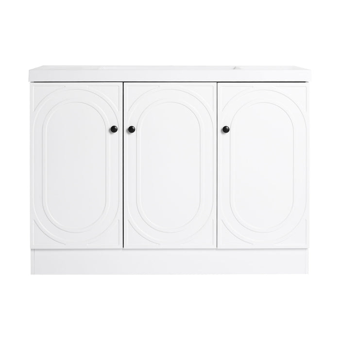 Contemporary Freestanding Bathroom Vanity With Resin Sink & Soft-Close Cabinet Doors