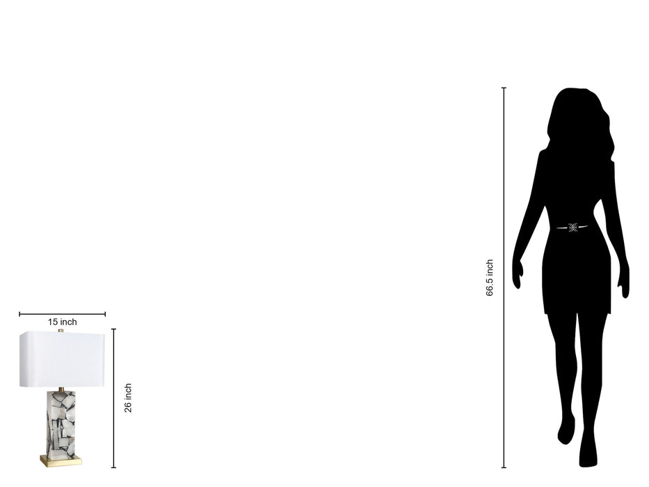 "Alabaster Mosaic" Alabaster Table Lamp (Set of 2) - Alabaster / Soft Gold