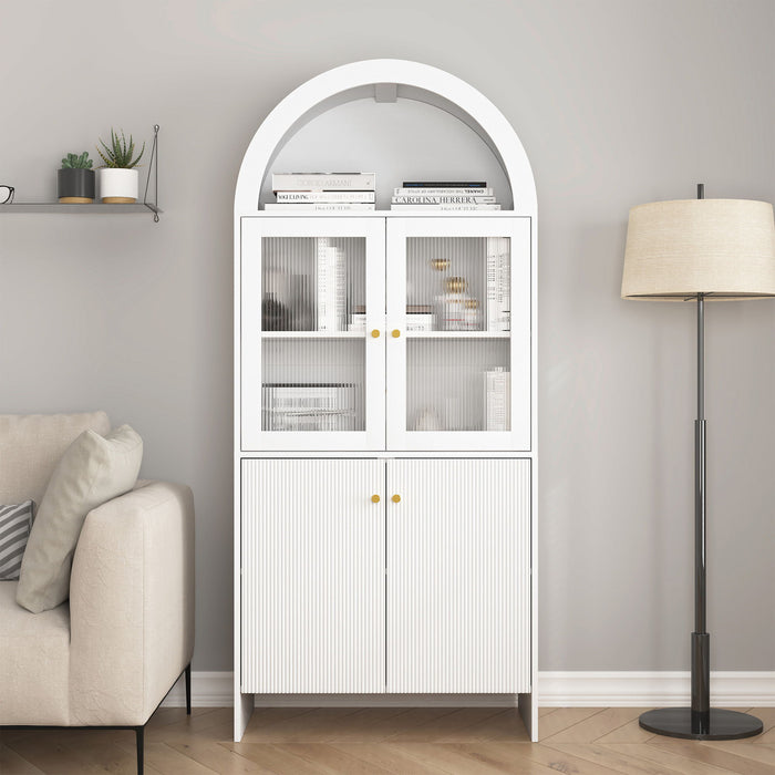 Modern Tech Inspired Dome Cabinet With LED Lighting