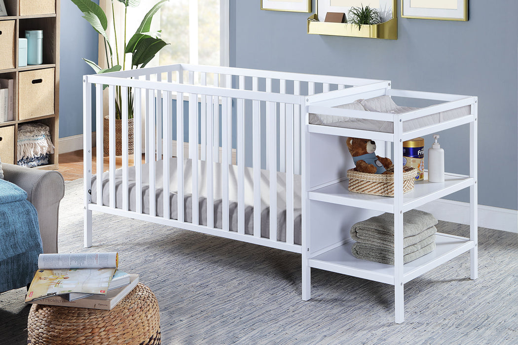 Palmer 3-In-1 Convertible Crib And Changer Combo White