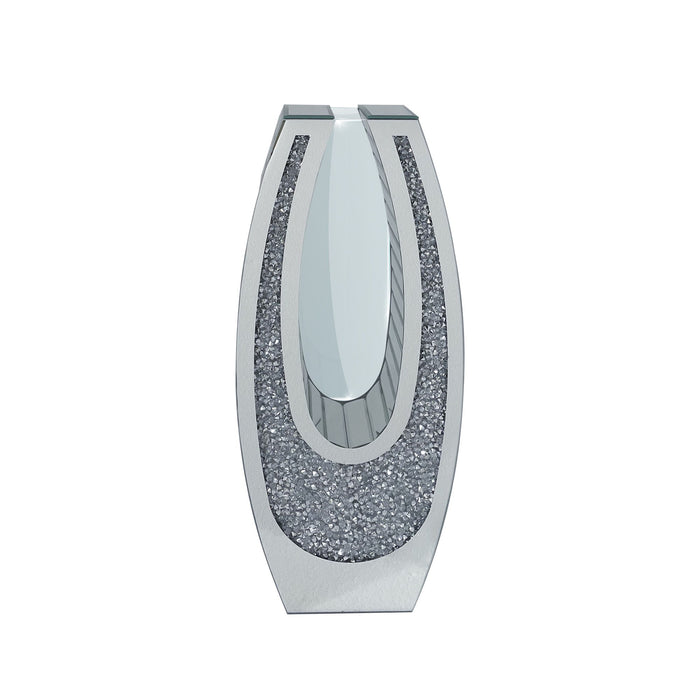 U - Shaped Floor Vase With Shattered Diamond Mirror Surface