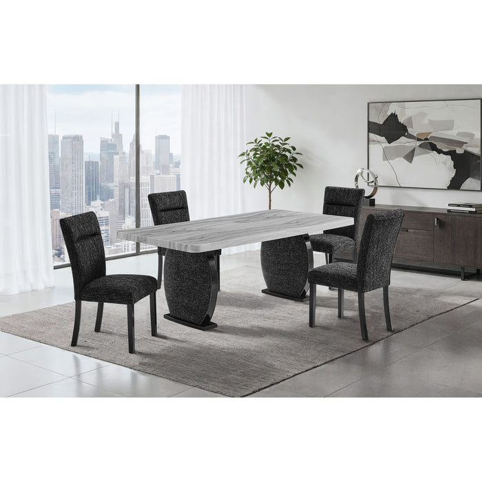 Dining Table With Upholstered Legs - Black