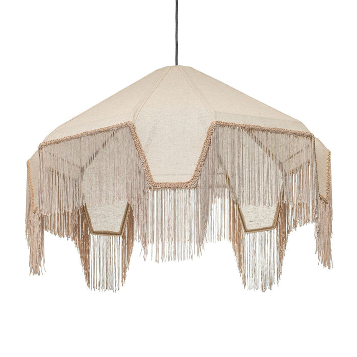 Buchanan - Fabric Fringed Angled Pendant Light - Natural