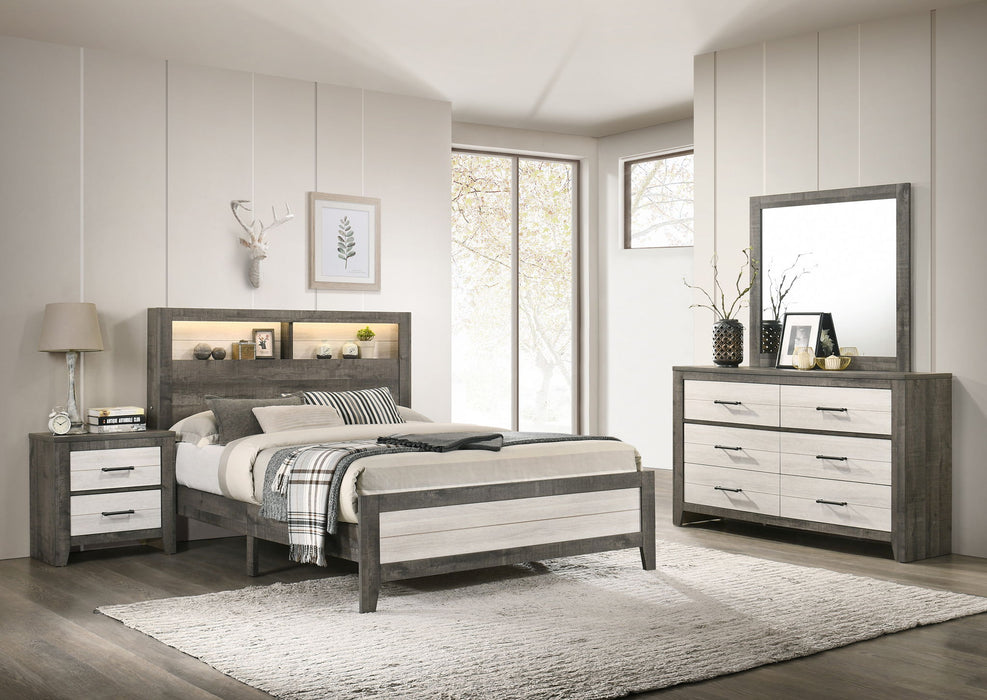 Rhett - Queen 4 Piece Bedroom Set - Chalk / Gray