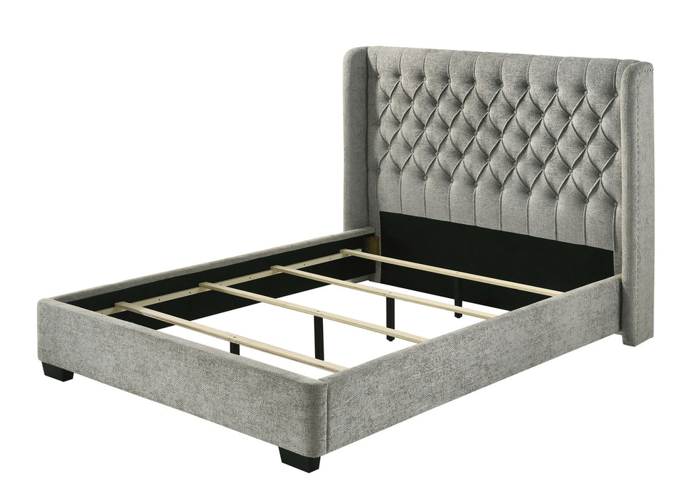Daphne - Queen Bed - Light Gray Tweed