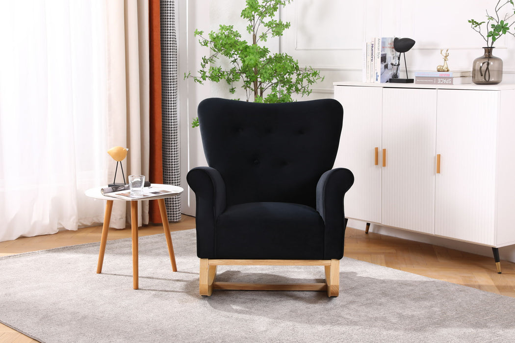 Modern Rocking Chair, Upholstered Accent Chair For Nursery, Small Contemporary Rocke