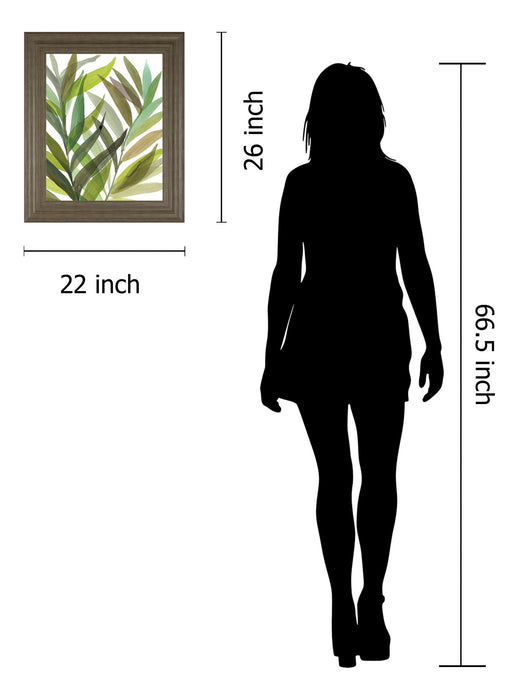 Tropical Greens I By Rebecca Meyers - Framed Print Wall Art - Green